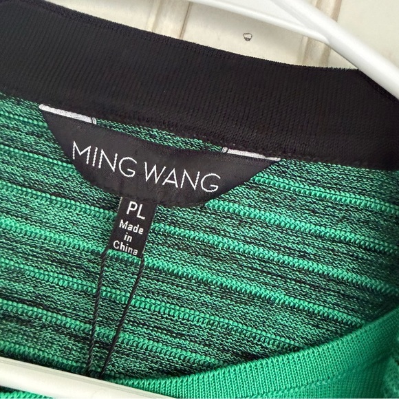 Ming Wang Size Petite L Green Ribbed Space Dye Knit Cardigan and Shell Set NEW! - Picture 4 of 7